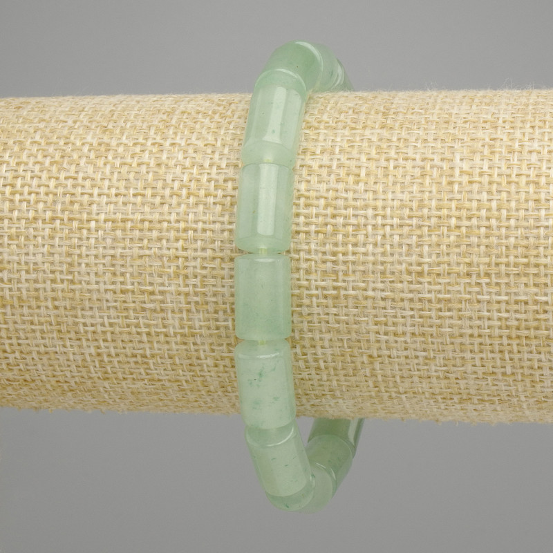 Bracelet Nephrite Cylinder, diameter 12×8mm, length 18cm, stretch