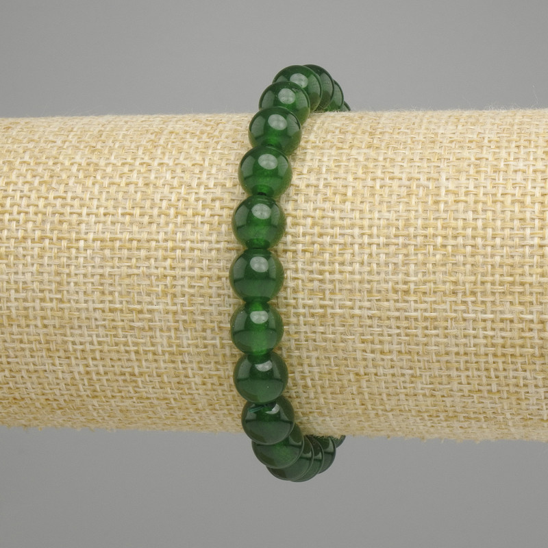 Chrysoprase bracelet smooth beads, 8mm diameter ±, length 18cm ± stretch