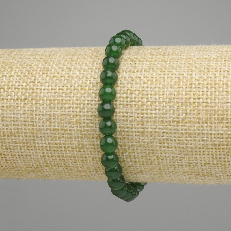 Chrysoprase Bead Stretch Bracelet 6.5 mm, round, 18 cm