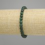 Chrysoprase Bead Bracelet, faceted round beads 6mm diameter, 18cm length, stretchy