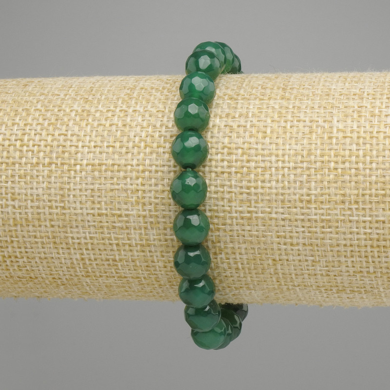 Chrysoprase Beaded Sphere Bracelet, 8mm Ø Beads, Stretch Length 18cm +/-