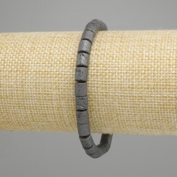 Bracelet Lava cylinder, diameter 6×6mm ±, length 18cm ± stretch
