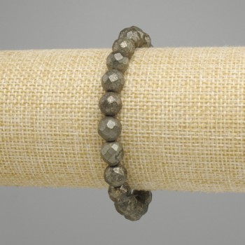 Pyrite Beaded Sphere Bracelet, 8mm diameter ±, 18cm length ± (stretch)