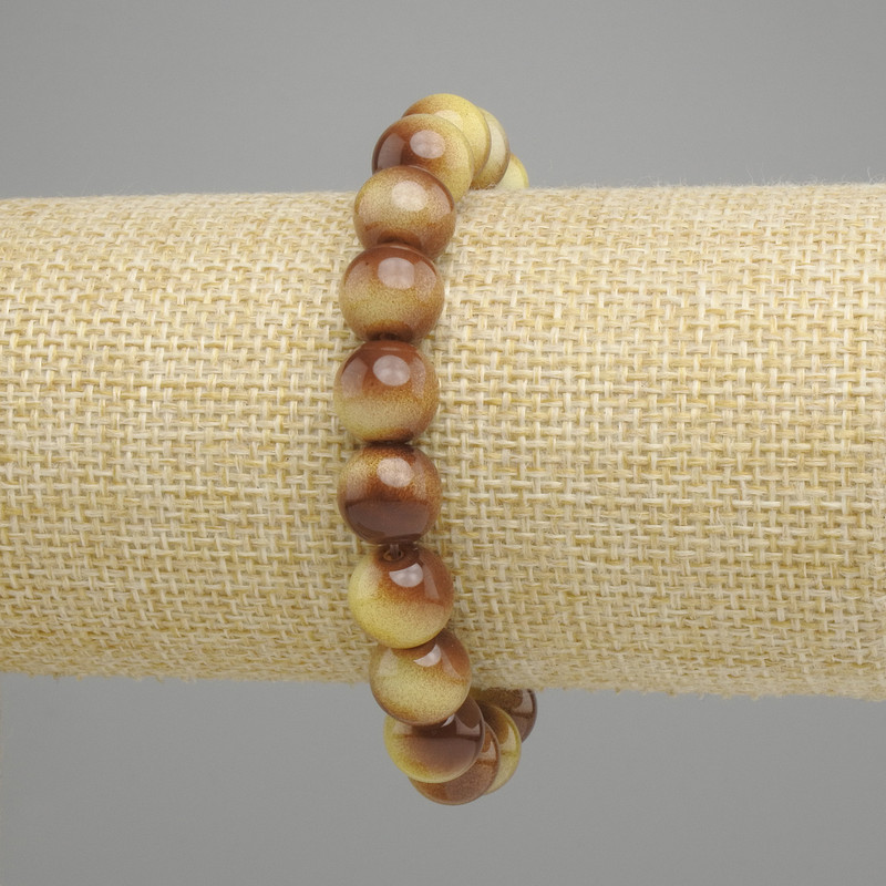Tiger's Eye Bracelet (individual) smooth bead, diameter 10mm, length 18cm, stretchy