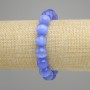 Blue Cat's Eye Bead Bracelet, smooth round beads 12mm diameter, total length 18cm, stretch