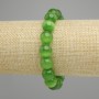Bracelet Green Cat's Eye Smooth Bead, diameter 11mm ±, length 18cm ± stretch