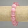 Pink Cat's Eye Bead Stretch Bracelet 13.5 mm diameter, total length 18 cm