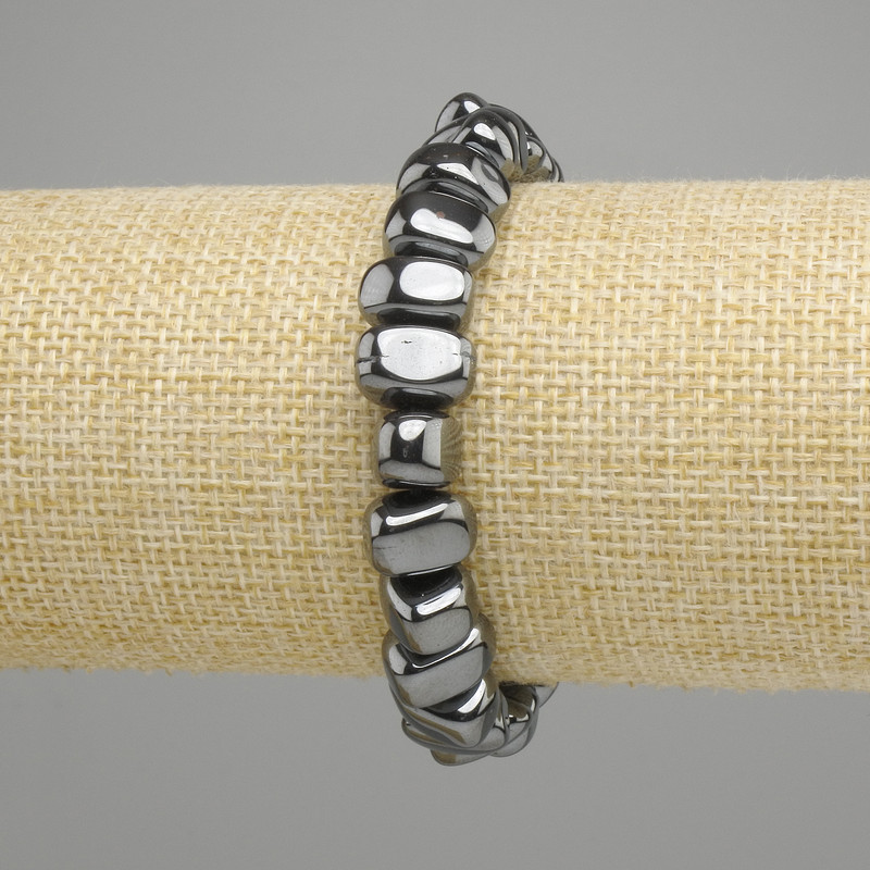 Hematite Faceted Bead Bracelet 12×7mm +-, length 18cm +- Stretch