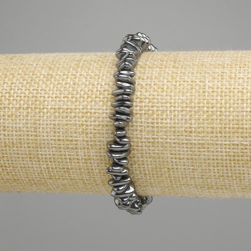 Hematite Chip Stretch Bracelet 5–8, 5x2-2, 5mm ±, 18 cm adjustable