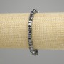 Hematite Bead Bracelet 5x5mm Faceted Cube, 18cm Length, Stretch