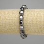Hematite Bead Faceted Ball 10mm+-, Stretch Length 18cm +-