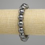 Bracelet Hematite faceted round beads 12 mm+, elastic length 18 cm +-,</s>