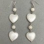 Majorca Pearl Heart Earrings 16mm, length 78mm