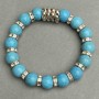 Bracelet Turquoise on elastic, diameter 10(±)mm, length 18cm with inlays