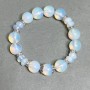 Bracelet Opalite Ball 12mm+ Rondelle 8x5mm+- with Inlays, Length 18cm+- Stretch