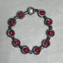 Bracelet Coral, faceted beads 5mm+, Hematite around 12mm+, length 18cm+, stretch