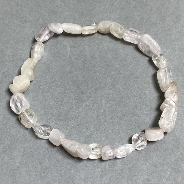 Bracelet Mountain Crystal Faceted 6-10×4-7 mm +-, length 18 cm ± stretch
