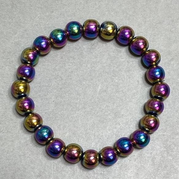 Hem atite Bead Stretch Bracelet 8mm, 18cm