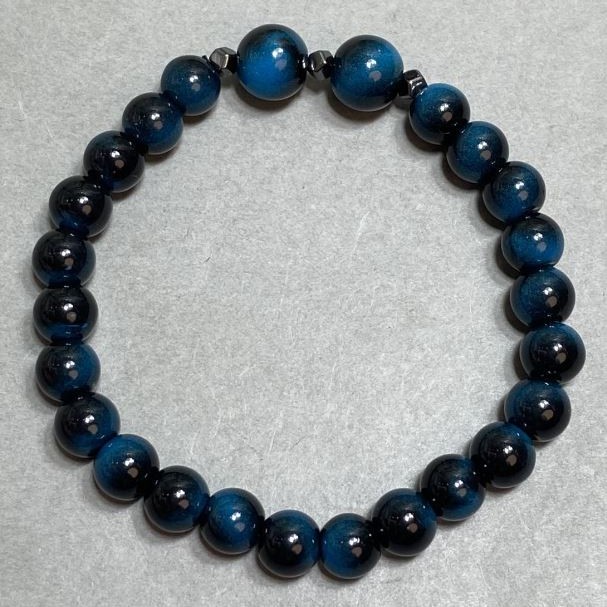 Tiger’s Eye Bead Bracelet 8mm Round Beads, Stretch, 18cm