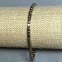 Hematite Cube Bracelet, 4x4mm diameter, gold color, length 18cm, stretch