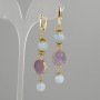 Aquamarine Earrings with Smooth Beads, 8mm± diameter, 10mm±, Druse, 14mm diameter, 68mm length