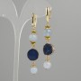 Aquamarine earrings with smooth beads, diameter 8mm± 10mm±, faceted bead, diameter 14mm, length 68mm