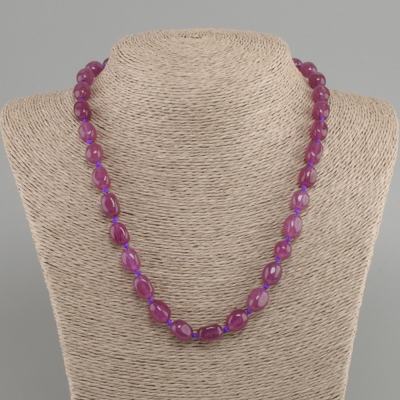 Tourmaline tumbled necklace, diameter 12×7–8 mm ±, length 45 cm ± with clasp