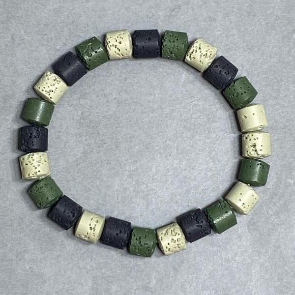 Volcanic Stone Bracelet Cylinder 8×8mm, stretchy length 18 cm