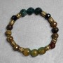 Agate Bead Faceted Ball Bracelet 9.5mm+ Jade Multifold 9mm+- Tiger Eye Faceted Ball 8mm+-, length 18cm +- stretch