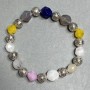 Agate, Sodalite & Mountain Crystal Bracelet, Faceted 10mm, Stretch, 18cm