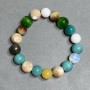 Bracelet Assorted Agate Aquamarine Pearl Bead 10mm±, length 18cm±, stretch