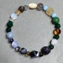 Bracelet Assortment Agate Malachite bead 8mm+-, Citrine cube 5mm+-8mm+-, length 18cm +- stretch