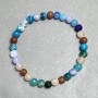 Bracelet Assorted Aquamarine, Aventurine, Agate Beads 6mm+-, length 18cm +- stretch