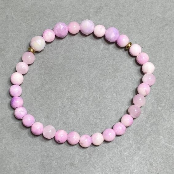 Bracelet Czech Crystal Bead Faceted Round 8mm+- Acrylic Bead 6mm+-, length 18cm +- elastic
