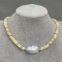 Choker with shell Scarface Rondelle 6x2mm+- Baroque pearl 26x17mm, length 37cm + 5cm chain