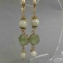 Jadeite Smooth Sphere Earrings, diameter 8mm±, 10mm±, Druse, diameter 14mm, length 68mm