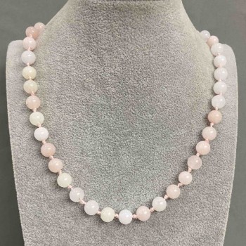 Morganite Bead Smooth Ball 8mm+-, length 45cm +-with clasp