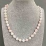 Morganite Bead Smooth Ball 8mm+-, length 45cm +-with clasp