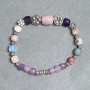 Amethyst and Opal Bead Cubic Stretch Bracelet 5–7 mm, length 18 cm