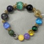Bracelet Aventurine Citrine Larvikite bead 10mm+ 12mm+- 14mm+-, length 18cm +- stretch