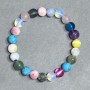 Opal Glass Agate Turquoise Bead Bracelet 8mm+, stretchy, 18cm length