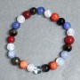  bracelet Opal glass Agate Coral beads 8mm+-, length 18cm +- stretch