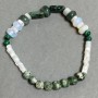 Bracelet Mossy Agate Round Bead 6mm+- Pearlescent Rondelle 4x2mm+- Opalite Rondelle 8x5mm+- Elastic 18cm+-