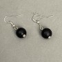 Earrings Lava Stone Ball 10mm +-, length 28mm+-