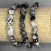 Zebra Jasper bracelet, tumbled, 6-13×7-9, 5mm+- , length 18cm+- stretch