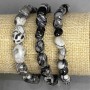 Zebra Jasper bracelet, tumbled, 6-13×7-9, 5mm+- , length 18cm+- stretch