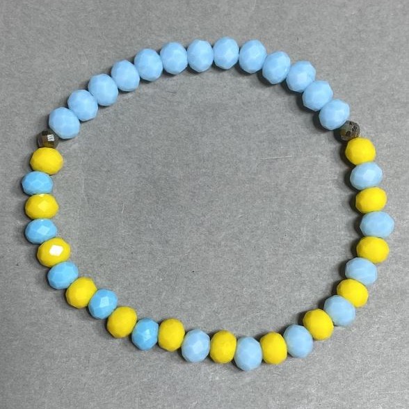 Bracelet Czech Crystal Faceted Rondelle 6x5mm +-, length 18cm +- elastic