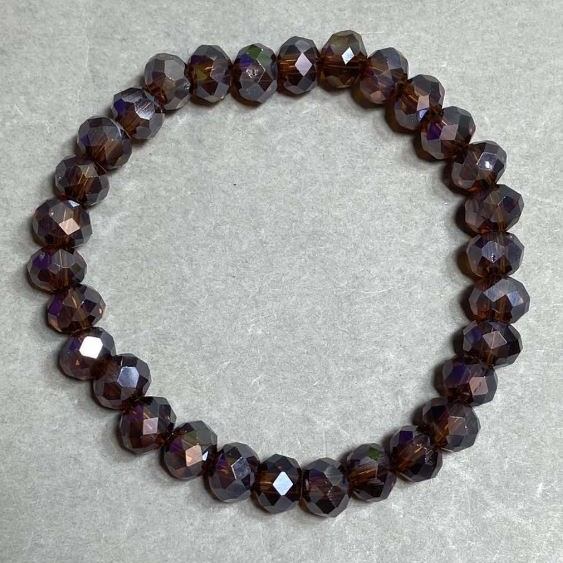 Bracelet Czech Crystal Faceted Rondelle 8x6mm +-, length 18cm +- stretch