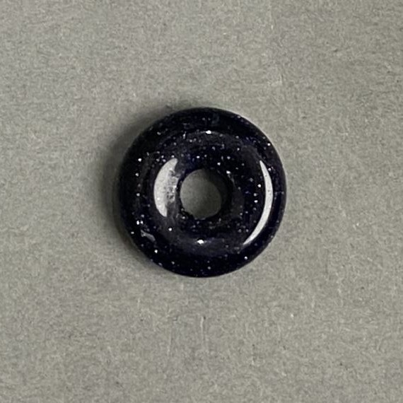 Donut Pendant (Bagel) Aventurine Night of Cairo, diameter 18x5mm+-, hole diameter 5mm+-