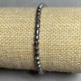Hematite Cylinder Bracelet, 4×4 mm diameter, 18 cm length, stretch